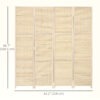 O66d6819c52289224.jpg 4-Panel Room Divider, 5.6 FT Bamboo Freestanding Folding Privacy Screen for Indoor Bedroom Office, Natural Wood
