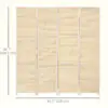 4-Panel Room Divider, 5.6 FT Bamboo Freestanding Folding Privacy Screen for Indoor Bedroom Office, Natural Wood
