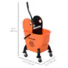 OFq69119bb73e9a52.jpg 6.9 Gal/26L Mop Bucket, Mop Bucket with Wringer, Wheels and Handle, Orange