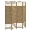 OMC9db1932ae7decd.jpg 4 Panel Folding Room Divider, Portable Privacy Screen, Wave Fiber Room Partition for Home Office, Natural