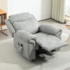 Manual Recliner Chair with Vibration Massage, Thick Foam Padding, Side Pockets for Living Room, Grey