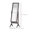 Full Length Mirror, Free Standing Full Body Mirror with Rectangular Frame, Adjustable Angle for Dressing Room, Bedroom, Living Room, Dark Brown
