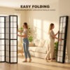 6 Panel Room Divider, 5.6 ft Folding Wall Divider Room Partition for Home Office, Bedroom, Living Room, Black