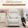 Manual Recliner Chair with Vibration Massage, Reclining Chair Nursing Chair with Side Pockets, 5 Massage Modes, for Living Room, Beige