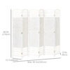 6 Panel Room Divider, 5.6 ft Tall Folding Privacy Screen, Wave Fiber Freestanding Partition Wall Divider for Home Office, White