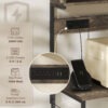 Baker's Rack with Charing Station, Microwave Shelf with Power Outlet, USB Charger and 5 Hooks, Distressed Grey