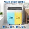 Portable Washing Machine 18 lbs Mini Laundry Machine with 11 LBS Washer-Grey
