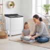 Portable Washing Machine 18 lbs Mini Laundry Machine with 11 LBS Washer-Grey