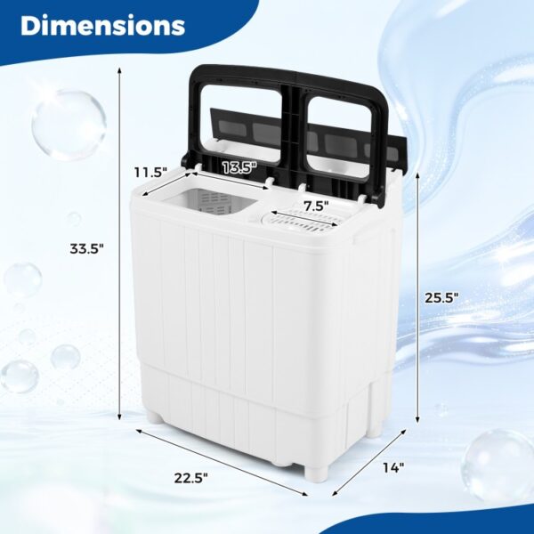 Portable Washing Machine 18 lbs Mini Laundry Machine with 11 LBS Washer-Grey