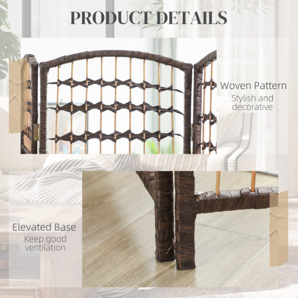 PvT8b319bbca493e4.jpg 8 Panel Folding Room Divider, Portable Privacy Screen, Wave Fiber Room Partition for Home Office, Brown