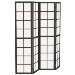Q4R7ee19bbca497df.jpg 4 Panel Room Divider, 5.6 ft Folding Wall Divider Room Partition for Home Office, Bedroom, Living Room, Black