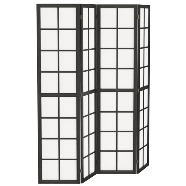 4 Panel Room Divider, 5.6 ft Folding Wall Divider Room Partition for Home Office, Bedroom, Living Room, Black