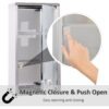 Wall Mount Medicine Cabinet Bathroom Cabinet with 2 Shelves, Stainless Steel Frame and Glass Door, Lockable with 2 Keys