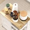 Kitchen Cart on Wheels, Rolling Kitchen Island Cart with Wood Top, 3 Drawers and Shelves for Home Dining Area