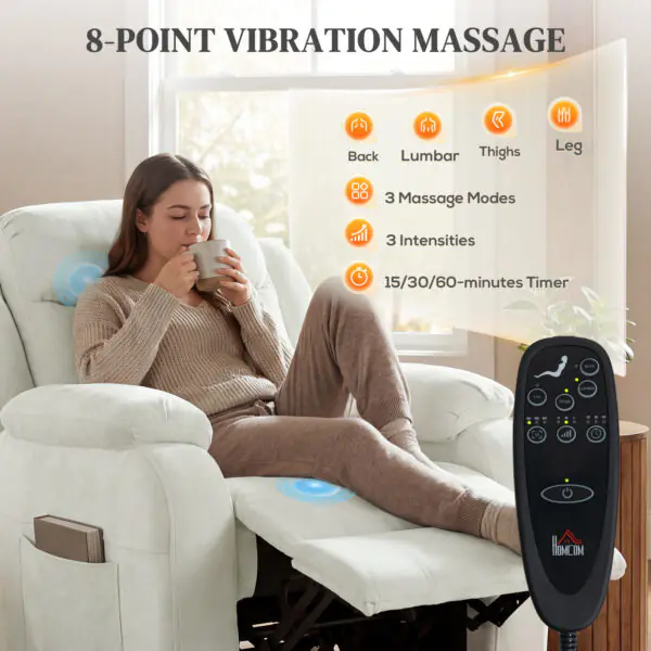 Qgr66419c27ff6eb9.jpg Massage Recliner Chair, Power Recliner with Quiet Brushless Motor, Remote, Pockets, 2 Memory Positions, Beige