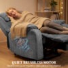 Power Recliner Chair with Massage, Electric Lift Chair for Elderly with Side Pockets, 2 Memory Positions, Remote, Grey