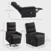 Lift Chair for Elderly, Power Chair Recliner with Remote Control, Side Pockets for Living Room, Black