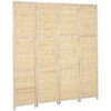RFN0b419c52289224.jpg 4-Panel Room Divider, 5.6 FT Bamboo Freestanding Folding Privacy Screen for Indoor Bedroom Office, Natural Wood