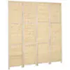 4-Panel Room Divider, 5.6 FT Bamboo Freestanding Folding Privacy Screen for Indoor Bedroom Office, Natural Wood