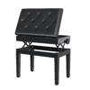 Adjustable Piano Bench with Storage and Soft PU Leather Padded, with Enough Music Storage Design, Black