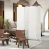 RfSd8619c4c968059.jpg 6ft Folding Room Divider, 4 Panel Wall Partition with Wooden Frame for Bedroom, Home Office, Natural