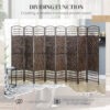 RuU2a819bbca493e4.jpg 8 Panel Folding Room Divider, Portable Privacy Screen, Wave Fiber Room Partition for Home Office, Brown