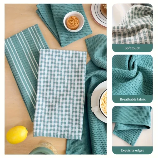 3‑Piece Soft & Absorbent Waffle‑Knit Kitchen Towels