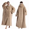 Extra Long Wearable Hooded Blanket for Winter Comfort