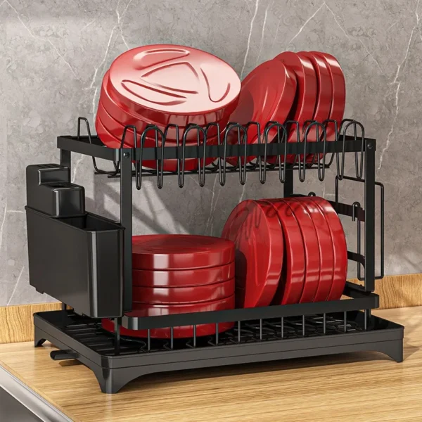 New Dish Storage Rack Kitchen Multifunctional Shelf Household Dish and Chopsticks Storage Rack Countertop Dish Drain Rack