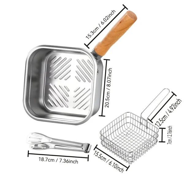 Stainless Steel Frying Cooker Set with Basket & Oil Filter