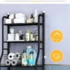 Floor‑Standing Metal Toilet Storage Rack – Punch‑Free Bathroom Organizer Shelf