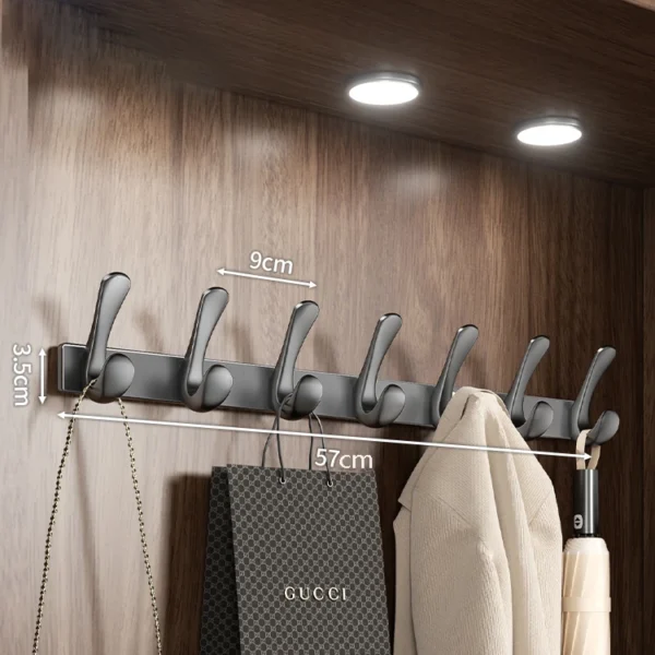 S0880918ae48b4ee1a0b9f7a511e8e9eaj-2.webp Wall Coat Rack – Metal Base Bathroom Clothes Hanger with 6 Hooks