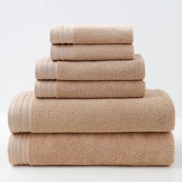 6‑Piece 100% Cotton Soft Absorbent Bathroom Towel Set