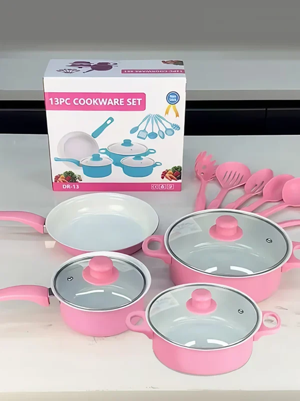 12-Piece Non-Stick Cookware Set Cooking Pot with Lid Milk Pot Maifan Stone Frying Pan Cooking Pot Set for All Hob