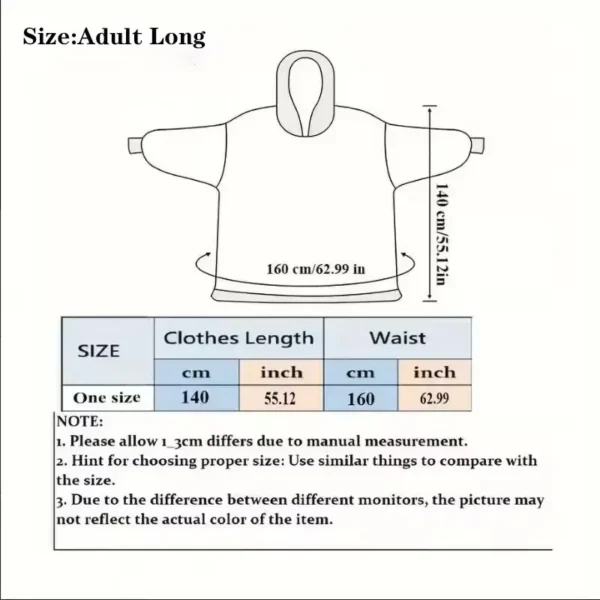Extra Long Wearable Hooded Blanket for Winter Comfort