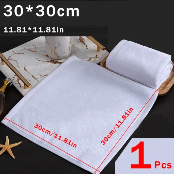 7PCS Cotton White Face & Hand Towels – Soft & Absorbent
