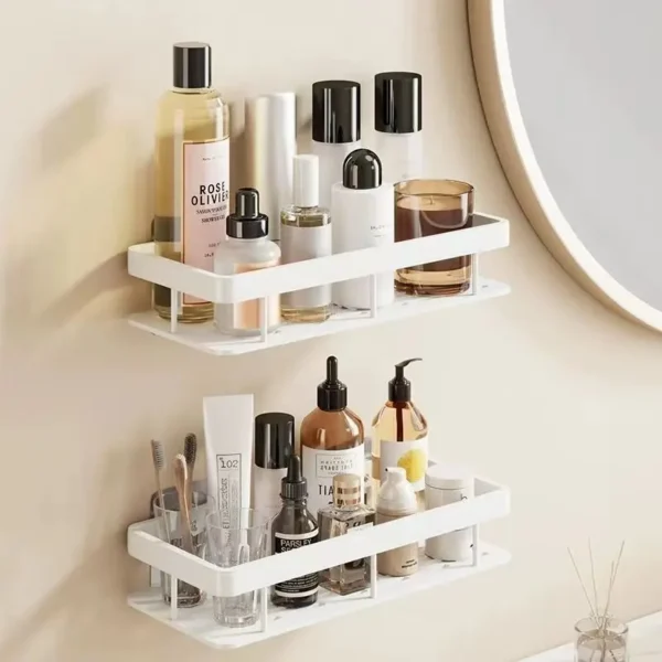 Bathroom Storage Rack – No‑Drill Wall‑Mounted Corner Shelf