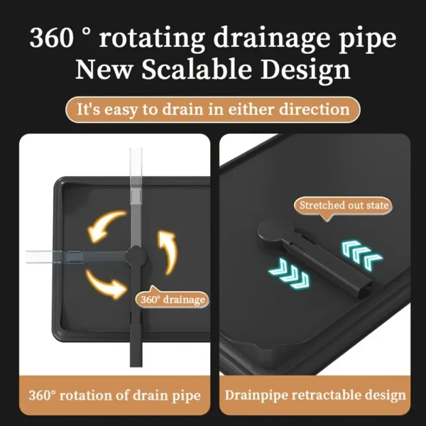 S0df31090aece4072ba025997c2d7c833a-1.webp 2‑Tier Stainless Steel Dish Drying Rack with Drainboard