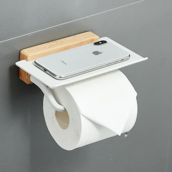 White Aluminum Bathroom Storage Rack – Folding Towel Rod & Wall‑Mounted Organizer