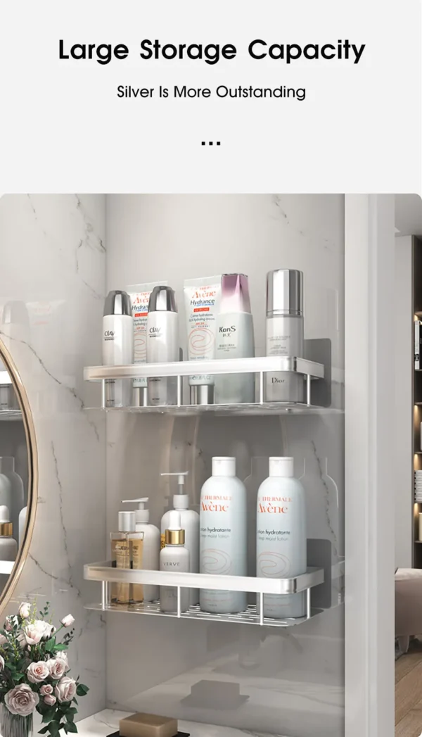 S1244e66b63634f42a3d6a0b94dba0b42H-2.webp Bathroom Storage Rack – Wall‑Mounted Single‑Tier Corner Shelf