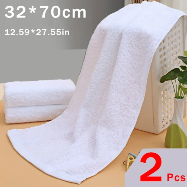 7PCS Cotton White Face & Hand Towels – Soft & Absorbent