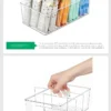 Refrigerator Organizer Bin Clear Plastic Food Storage Organizer Fridge Storage Box with Divider Freezer Pantry Kitchen Organizer