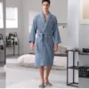 Pure Cotton Hotel Bath Robe – Unisex Kimono Towel Robe for Adults
