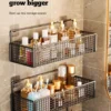 Non‑Perforated Wall‑Mounted Bathroom Storage Rack – Single Tier SUS304