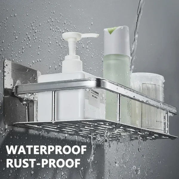 S19105f49aabb433fb466adb3a5b2a763Z-2.webp Bathroom Storage Rack – Wall‑Mounted Single‑Tier Corner Shelf