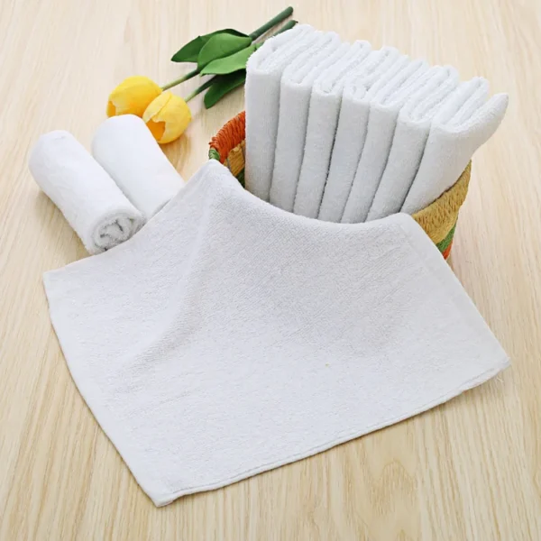 7PCS Cotton White Face & Hand Towels – Soft & Absorbent
