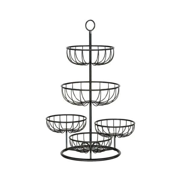 S1b8d3d5c889044e38814372cf1bf2346f.webp 5 Tier Fruit Basket Bowl Multiuse Large Capacity Metal Fruits Stand Fruit Bowl