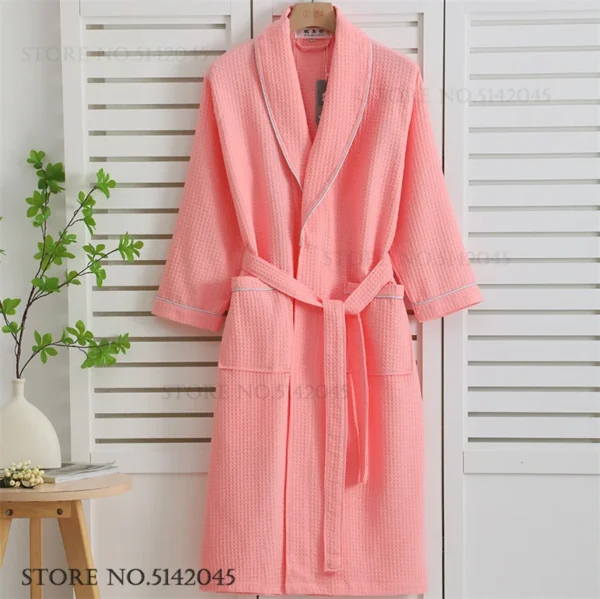 Women’s Cotton Waffle Robe – Home Sleepwear Loungewear