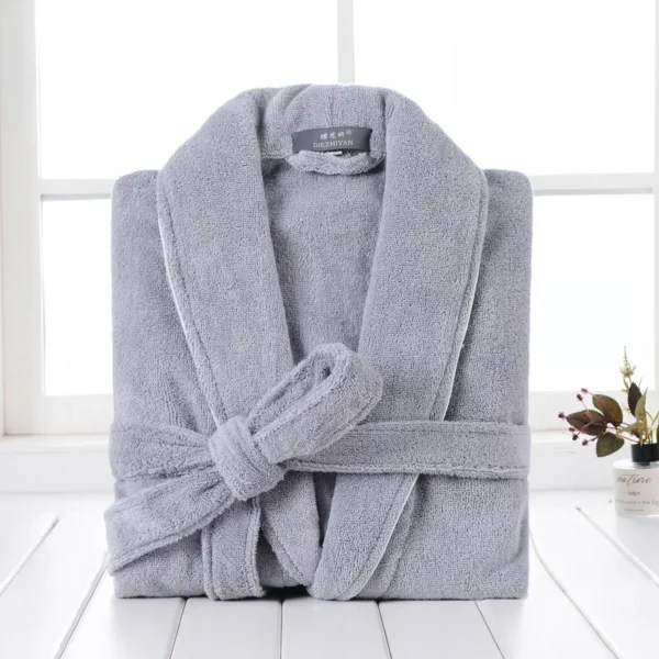 Pure Cotton Hotel Bath Robe – Unisex Kimono Towel Robe for Adults