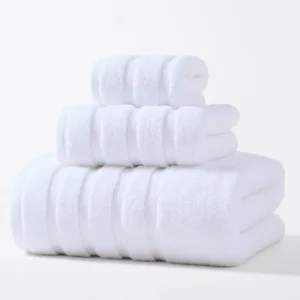 100%Cotton Towel Set Bundle Hand +Face+ Bath Towels Striped Soft Absorbent Solid White Grey Hotel Home Washcloth Drop Shipping